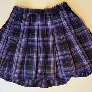 Purple plaid skirt